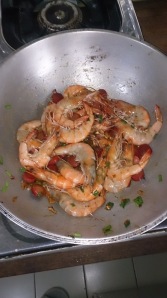 TIP: I prefer the shrimp's outer covering included in the whole process.  Some people remove the skin first before cooking the shrimp but I think it defeats the purpose of enjoying the food.  Besides, this dish is supposedly enjoyed using your bare hands, including occasional finger-licking moments
